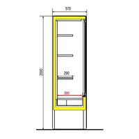 Wandkoeling met glazen deuren | Geforceerd | +0/+2°C | 700x570x2000 mm