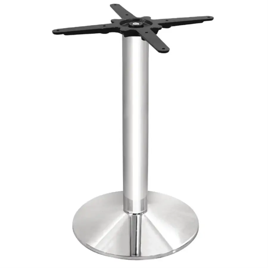 Pied de table rond chromé - Hauteur : 72 cm - Pieds réglables - Usage intérieur