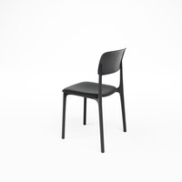 Chaise empilable | Polypropylène | Noir | Résistant aux UV | 44,5 × 48 × 79 cm | Lot de 4