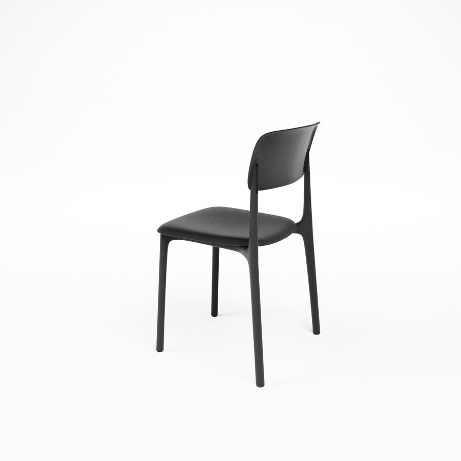 Stapelbare Stoel | Polypropyleen | Zwart | UV-bestendig | 44,5×48×79 cm | Set van 4