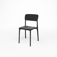 Stapelbare Stoel | Polypropyleen | Zwart | UV-bestendig | 44,5×48×79 cm | Set van 4
