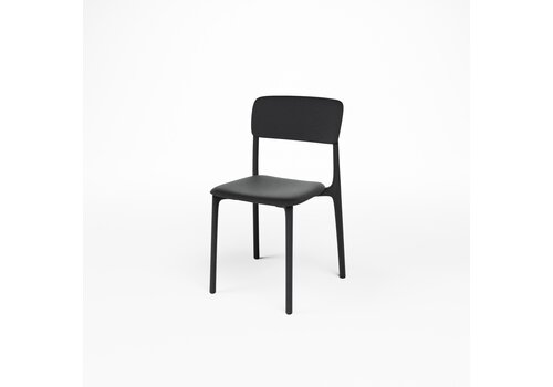  HorecaTraders Stackable Chair | Polypropylene | Black | UV-resistant | 44.5×48×79 cm | Set of 4 