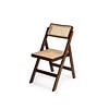 HorecaTraders Chaise pliante en bois avec assise en rotin | 52,5 × 46 × 82,5 cm | Lot de 4
