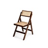 HorecaTraders Folding Wooden Chair with Rattan Seat | 52.5 × 46 × 82.5 cm | Set of 4