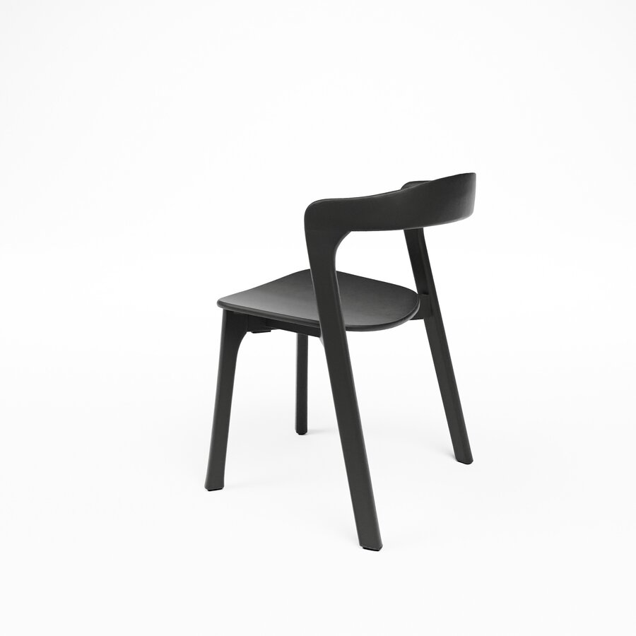 Stapelbarer Holzstuhl | Schwarz | 53,5 × 55 × 80 cm | 4 Stück
