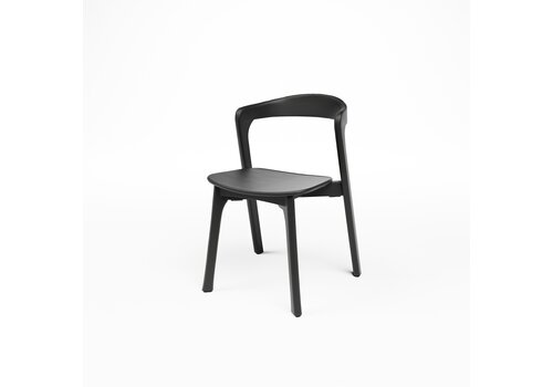  HorecaTraders Stapelbarer Holzstuhl | Schwarz | 53,5 × 55 × 80 cm | 4 Stück 