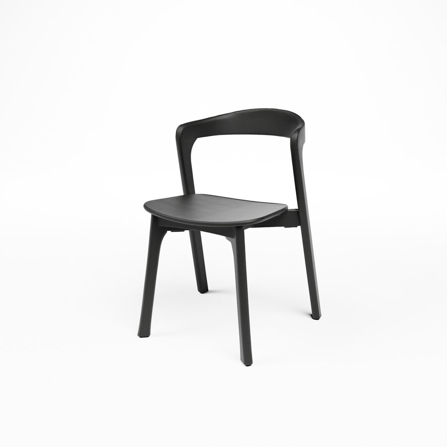 Stackable Wooden Chair | Black | 53.5 × 55 × 80 cm | 4 Pieces