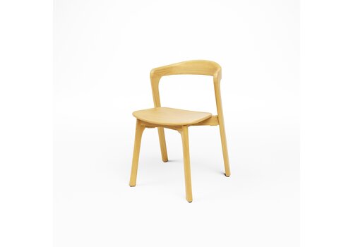  HorecaTraders Stackable Wooden Chair | Natural Oak | 53.5 × 55 × 80 cm | 4 Pieces 