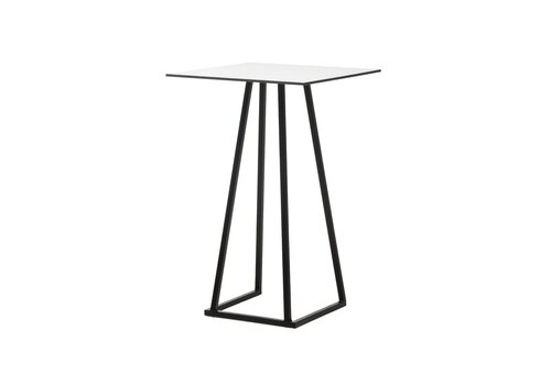  HorecaTraders Table haute empilable | Aluminium | Noir | 70×70×110 cm 