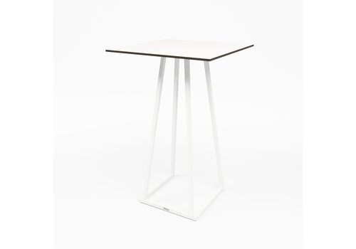  HorecaTraders Stapelbare Statafel | Aluminium | Wit | 70×70×110 cm 