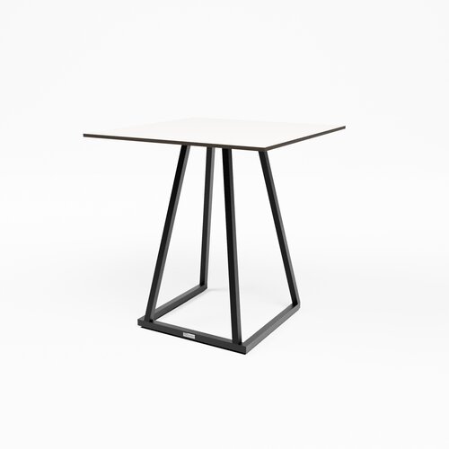  HorecaTraders Stackable Dining Table | Aluminum | Black & White | 70x70x74 cm 