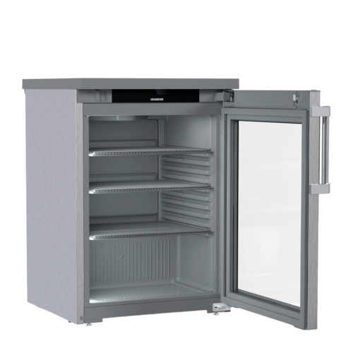  Liebherr RVS Onderbouw Koelkast met Glazen Deur | 127 Liter | -2°C tot +15°C | 60x64,8x85,2 cm 