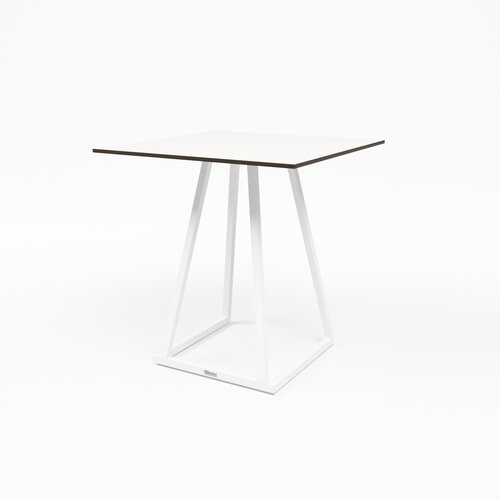  HorecaTraders Stapelbarer Esstisch | Aluminium | Weiß | 70 x 70 x 74 cm 