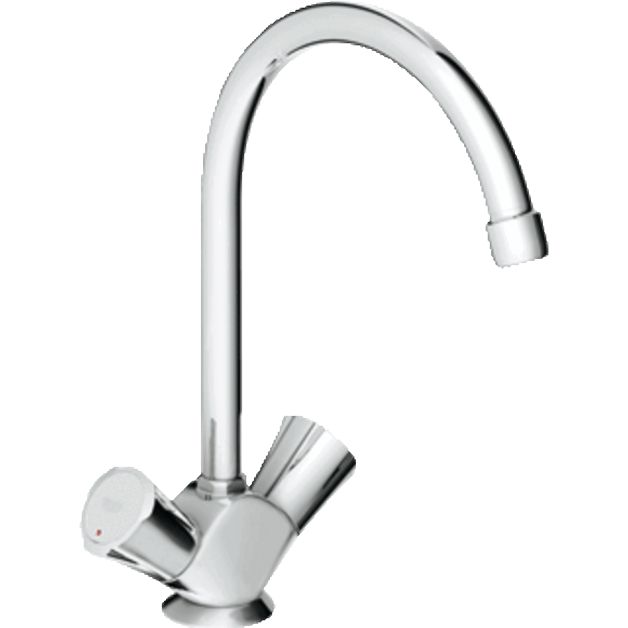 Costa L Kitchen Mixer Tap Chrome Swivel Spout 1-Hole Two-Handle