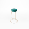 HorecaTraders Stackable Bar Stool with Velvet or Teddy Seat | Rose Gold Frame | Height 80 cm | 4 pieces