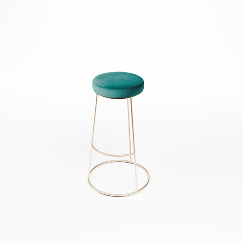  HorecaTraders Stapelbarer Barhocker mit Samt- oder Teddy-Sitz | Roségoldenes Gestell | Höhe 80 cm | 4 Stück 