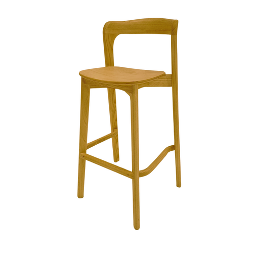  HorecaTraders Stapelbarer Barhocker aus Holz | 48,5 × 56,5 × 103,5 cm | 4 Stück 