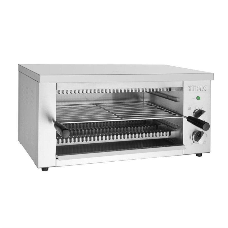 Elektrischer Salamandergrill aus Edelstahl (230 V) mit Timer und 3 Rostpositionen