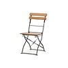HorecaTraders Klappbarer Bistrostuhl | Holz und Stahl | Schwarz | 42 x 42 x 84 cm | 4 Stück