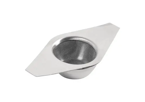  HorecaTraders Passoire à thé en acier inoxydable avec support et bac d'égouttage pour thé en vrac – Accessoire professionnel pour l'hôtellerie-restauration 