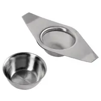 Teesieb aus Edelstahl mit Halter und Abtropfschale für losen Tee – Professionelles Teezubehör für die Gastronomie Kurzbeschreibung