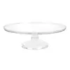 HorecaTraders Glass Cake Stand with Raised Rim Ø30.5 cm for Bakery and Hospitality