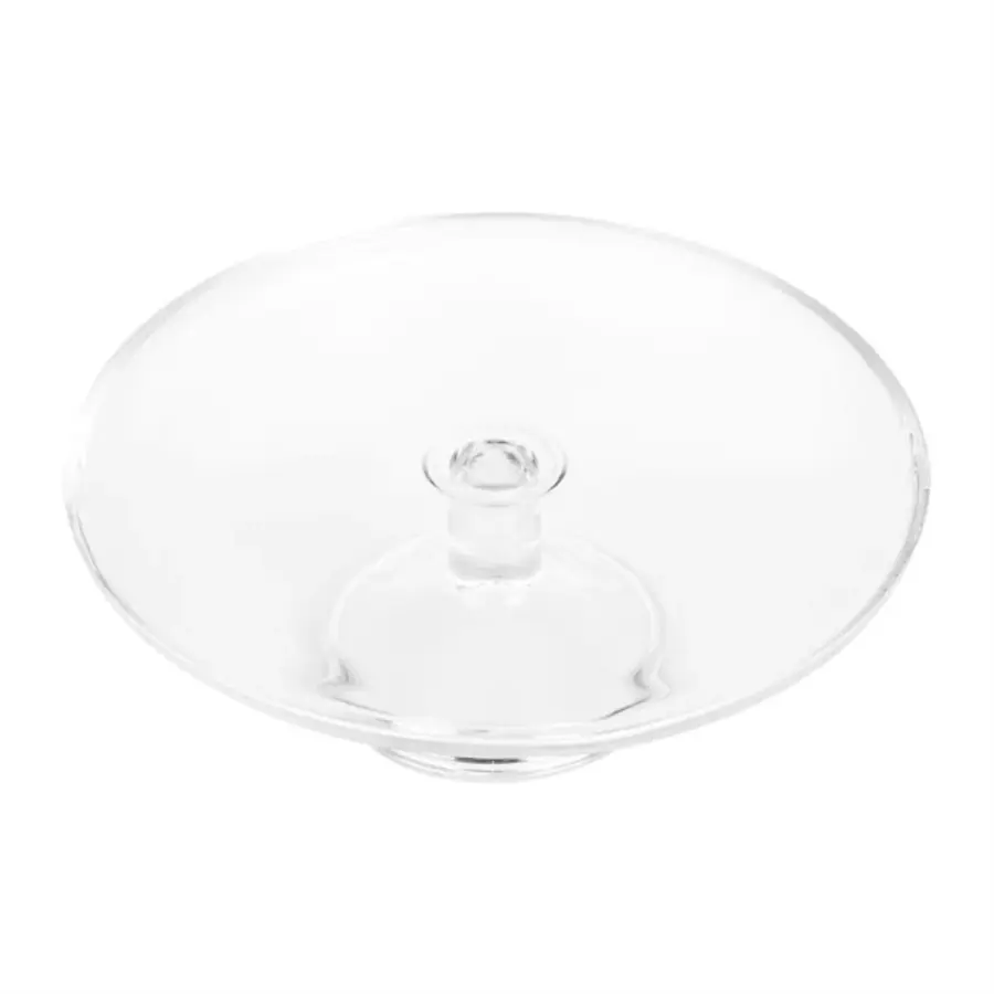 Présentoir à gâteaux en verre à bord surélevé Ø30,5 cm pour boulangerie et hôtellerie