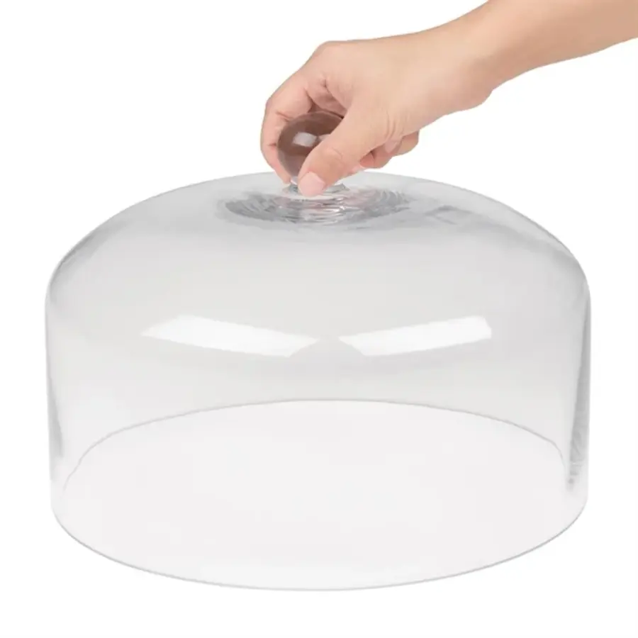 Cloche à gâteau en verre avec bouton | 20 cm (h) x 28,5 cm (Ø)