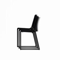 HorecaTraders Stacking Chair Kasar | Polypropylene | Black | 4 pieces