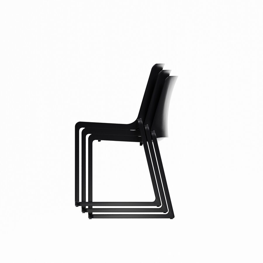 Chaise empilable Kasar de HorecaTraders | Polypropylène | Noir | Lot de 4