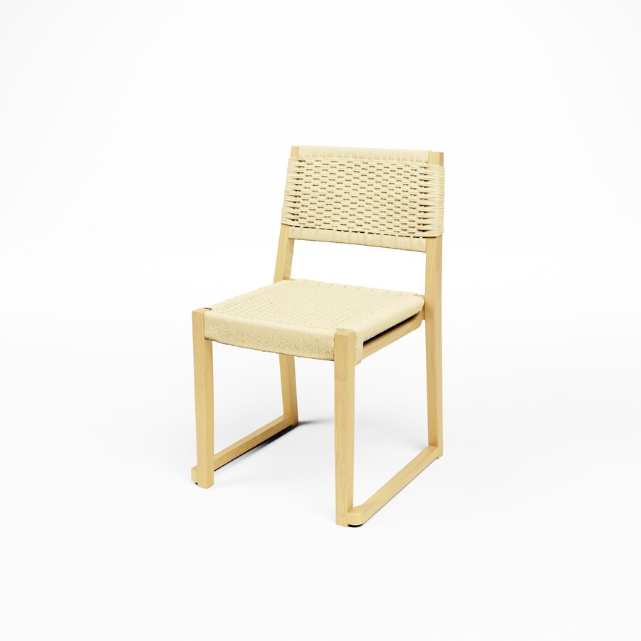 Chaises empilables pour l'accueil | Chêne naturel | 50 x 50 x 84 cm | Lot de 4