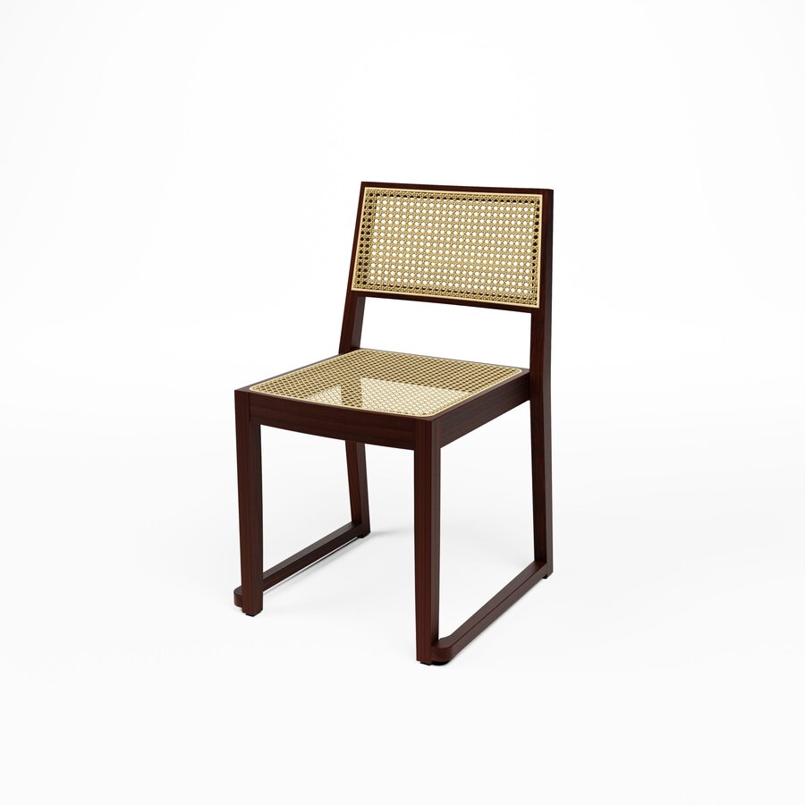 Chaises empilables pour l'accueil | Noyer | 50 x 50 x 84 cm | Lot de 4