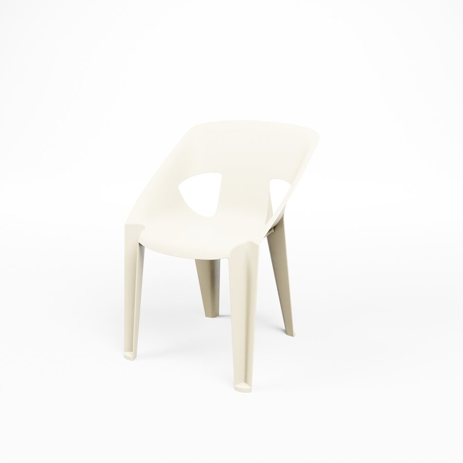 Chaises empilables blanches pour l'hôtellerie | Polypropylène | Lot de 4 | Intérieur et extérieur