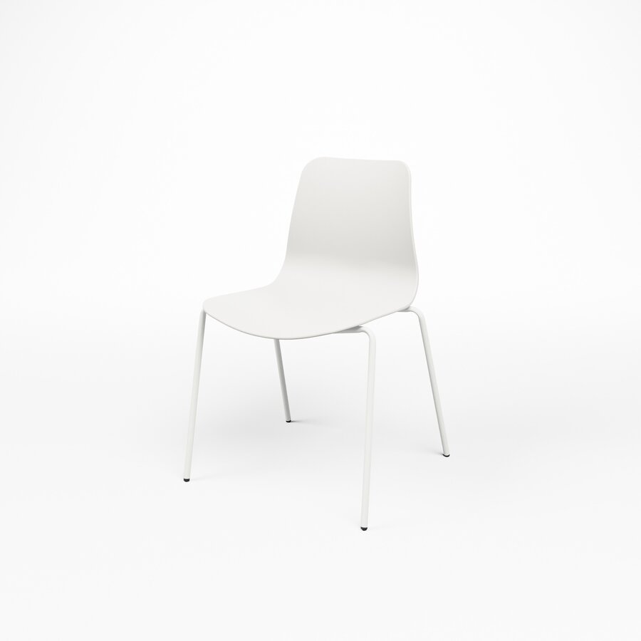 Chaise empilable HorecaTraders Curvo | Blanche | 54 x 50 x 79 cm | Lot de 4