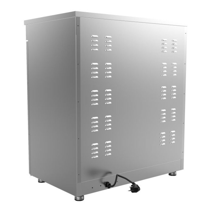 Armoire chauffante à 2 portes | 90 à 120 plaques | 230 V | +30/+85 °C | 750 x 485 x 850 mm