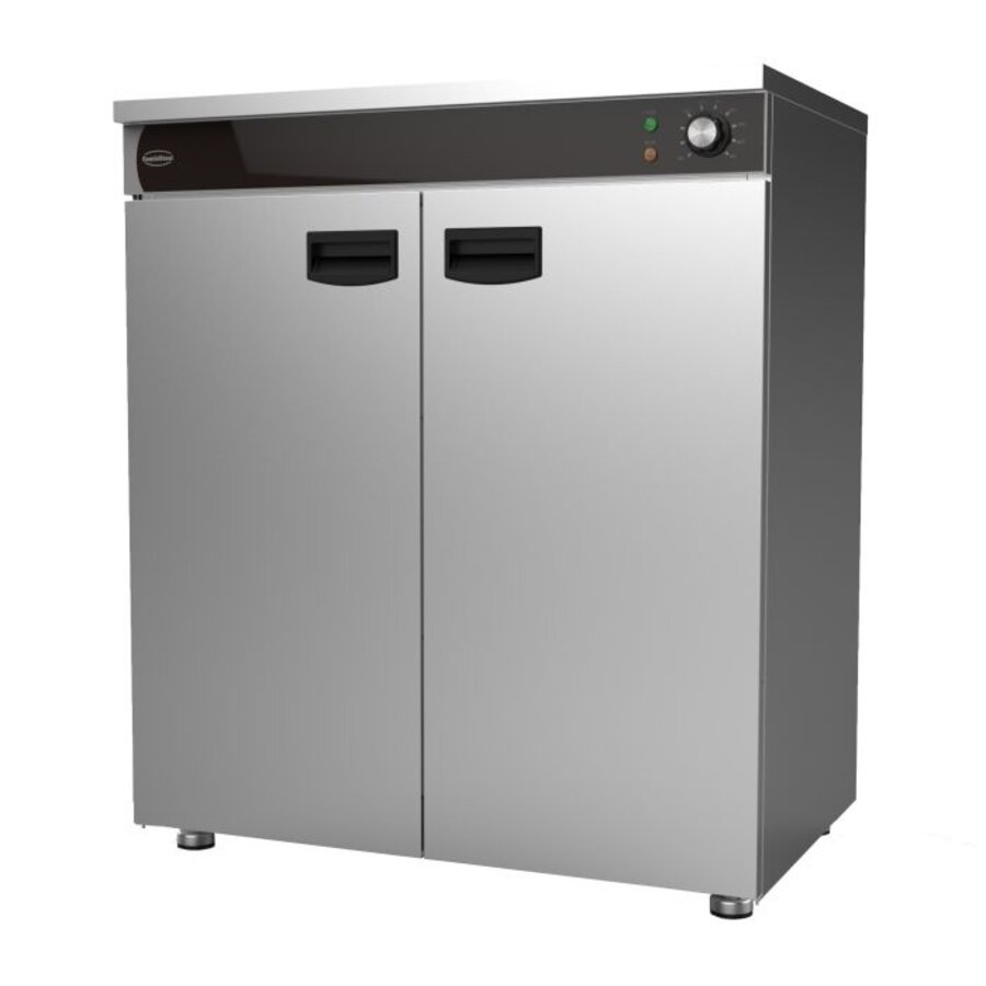 Armoire chauffante à 2 portes | 90 à 120 plaques | 230 V | +30/+85 °C | 750 x 485 x 850 mm