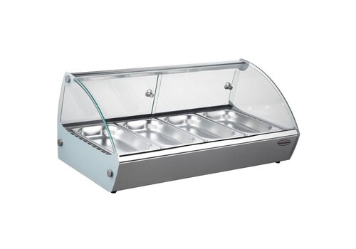  Combisteel warmhoudvitrine 4x 1/3 GN | RVS | 230V | +30/+90°C | 840x395x270 mm 