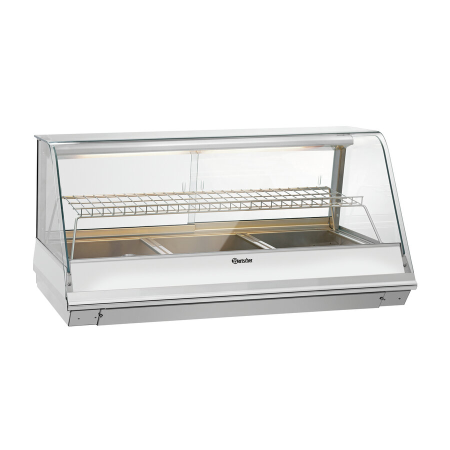Glass Heated Display Case | 3/1 GN | Stainless Steel | +30/+110°C | 1095x785x560 mm