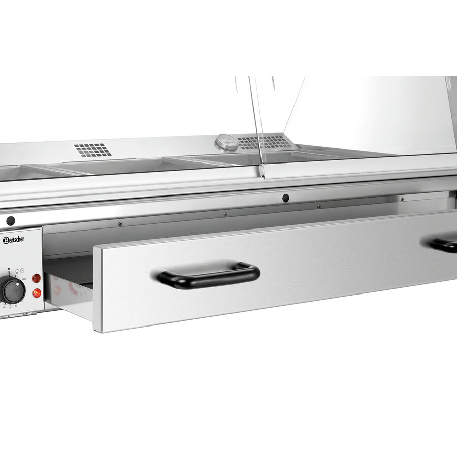 Glass Heated Display Case | 3/1 GN | Stainless Steel | +30/+110°C | 1095x785x560 mm