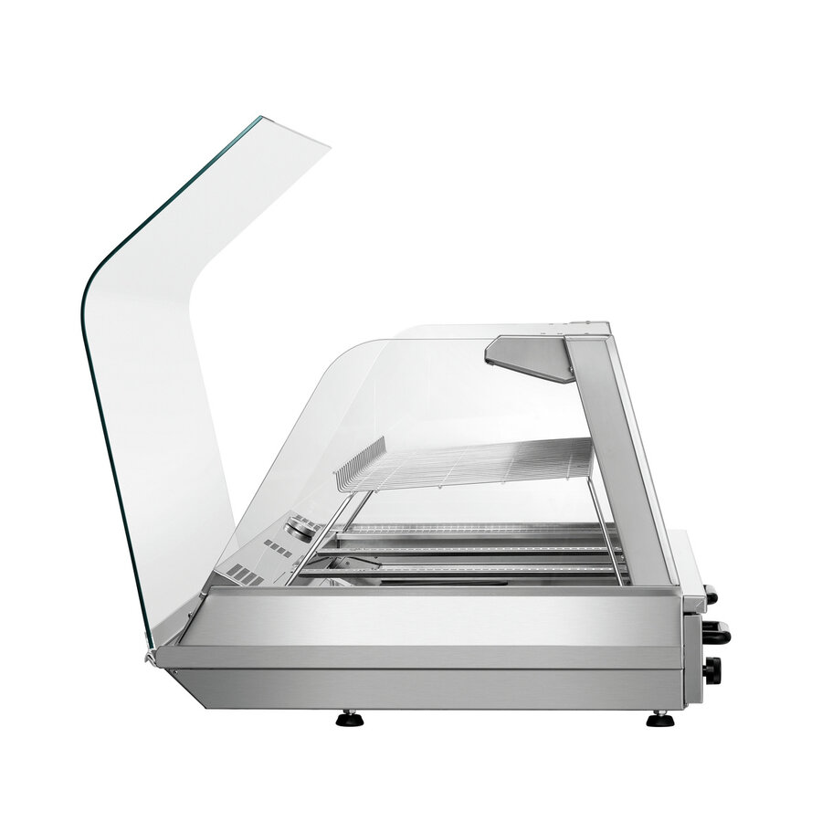 Glass Heated Display Case | 3/1 GN | Stainless Steel | +30/+110°C | 1095x785x560 mm