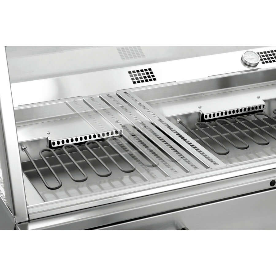 Glass Heated Display Case | 3/1 GN | Stainless Steel | +30/+110°C | 1095x785x560 mm