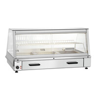 Glass Heated Display Case | 3/1 GN | Stainless Steel | +30/+110°C | 1095x785x560 mm