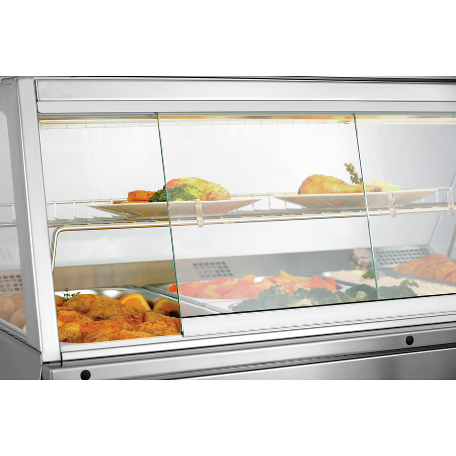 Glass Heated Display Case | 3/1 GN | Stainless Steel | +30/+110°C | 1095x785x560 mm