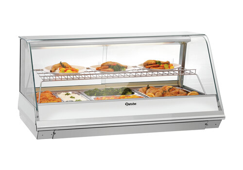  Bartscher Vitrine chauffante en verre | 3/1 GN | Acier inoxydable | +30/+110 °C | 1095 x 785 x 560 mm 