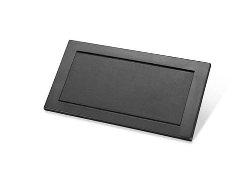  HorecaTraders Scharnierende Inbouw Afvalklep Zwart - RVS AISI 304 - Verticaal - 326x173x10mm 