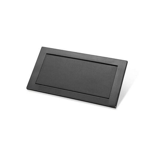 HorecaTraders Scharnierende Inbouw Afvalklep Zwart - RVS AISI 304 - Verticaal - 326x173x10mm 