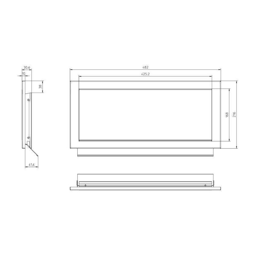 Scharnierende Inbouw Afvalklep Zwart - RVS AISI 304 - Verticaal - 482x216x10mm