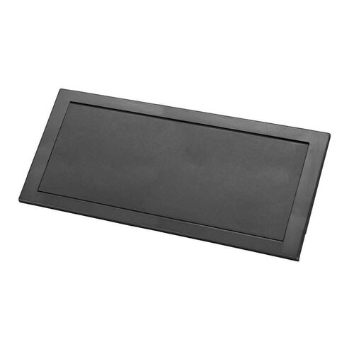  HorecaTraders Scharnierende Inbouw Afvalklep Zwart - RVS AISI 304 - Verticaal - 482x216x10mm 