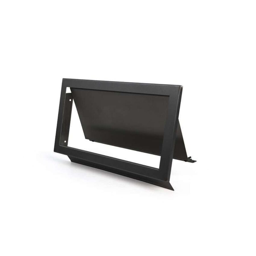 Trappe d'évacuation encastrée à charnière noire - Acier inoxydable AISI 304 - Rail de guidage inclus - 482 x 216 x 10 mm