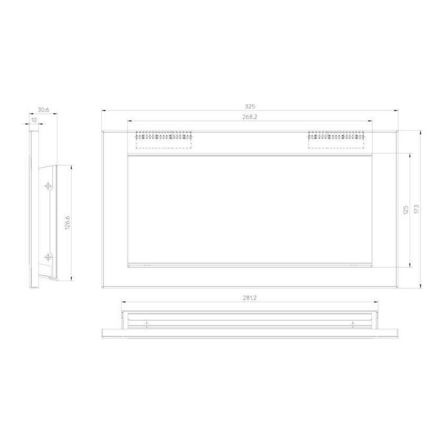 Hinged Recessed Waste Flap Stainless Steel - Stainless Steel AISI 304 - Vertical - 326x173x10mm -